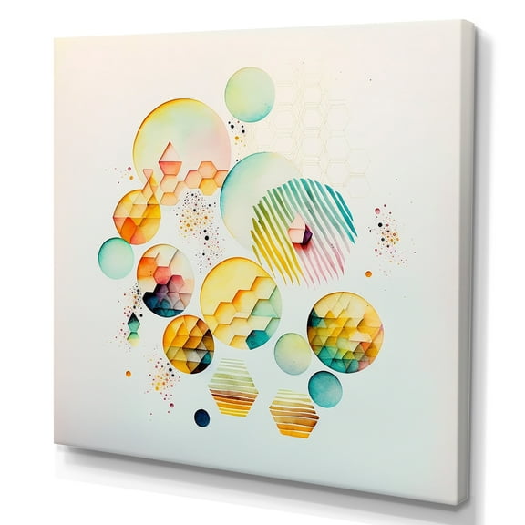 Designart Multi-Color Circular Abstract III Canvas Wall Art