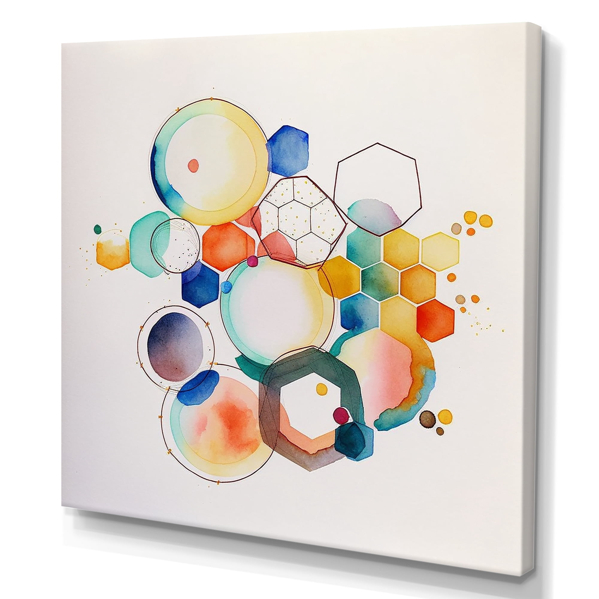Designart Multi-Color Circular Abstract IV Canvas Wall Art