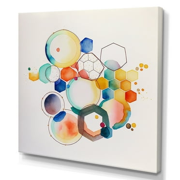 Designart Multi-Color Circular Abstract IV Canvas Wall Art