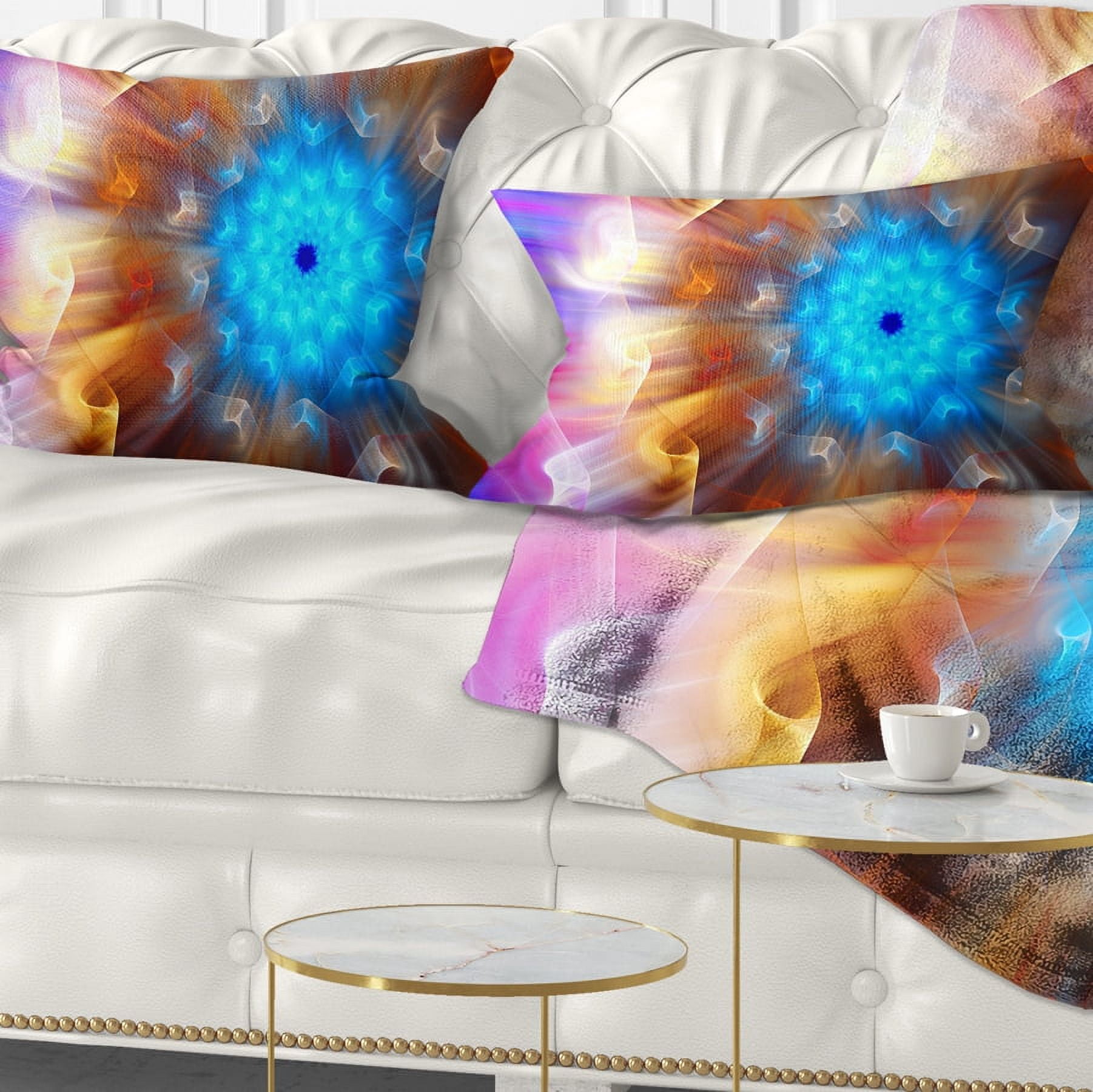 Designart Multi Color Exotic Flower Petals - Floral Throw Pillow - 12x20