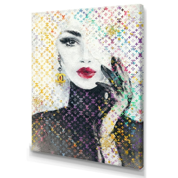Designart Multi-Color Female Luxury Portrait I Canvas Wall Art