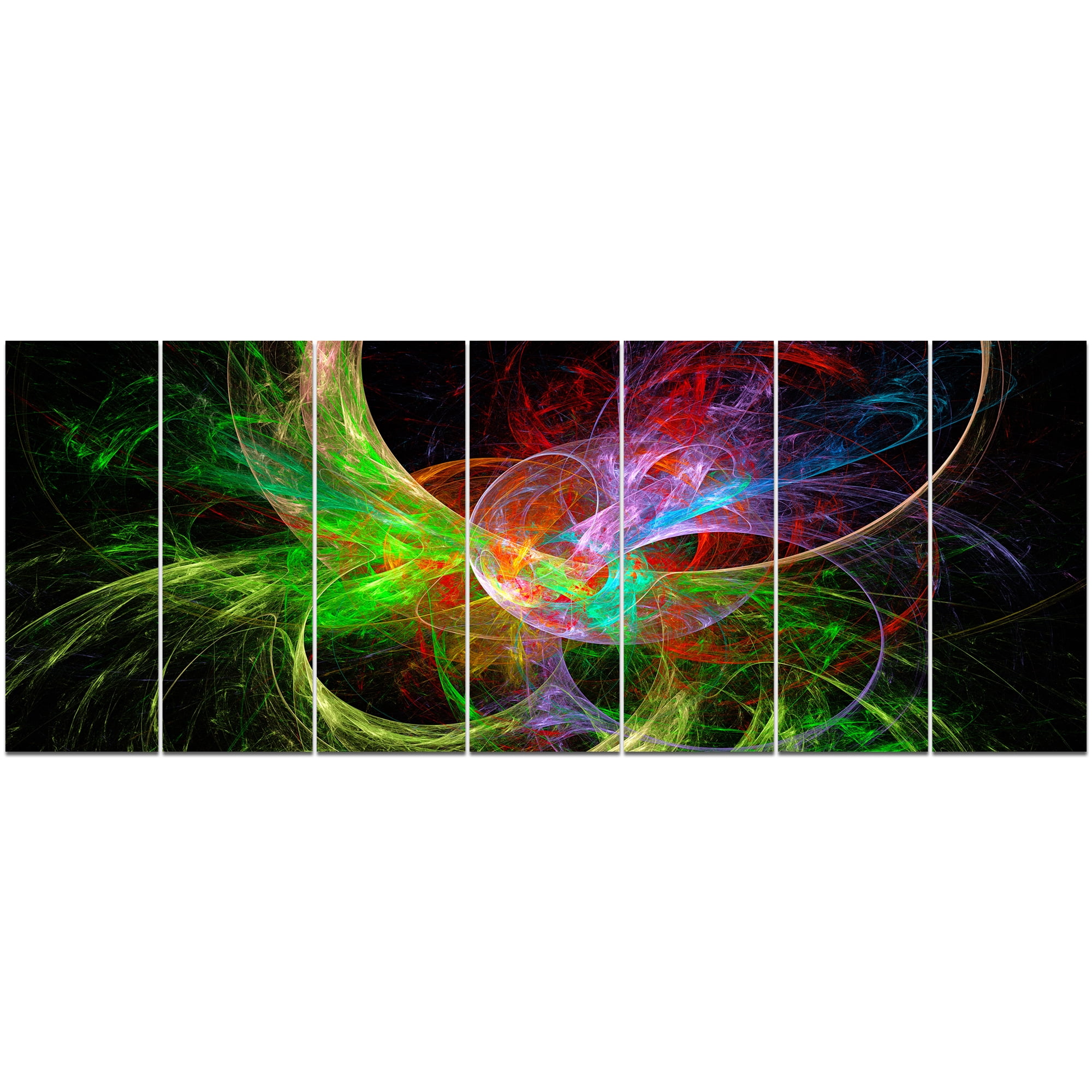 Designart 'Multi Color Fractal Abstract Design ' Abstract Canvas Art Print