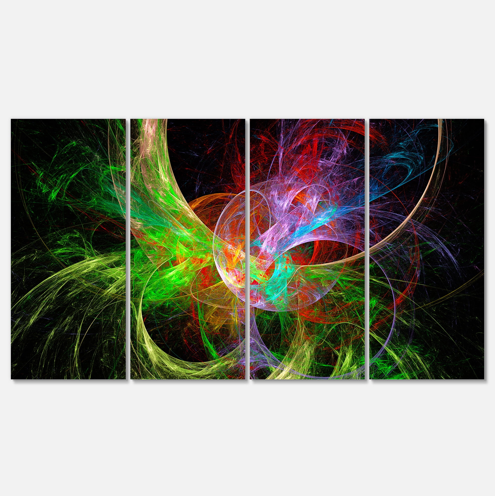 Designart 'Multi Color Fractal Abstract Design ' Abstract Canvas Art Print