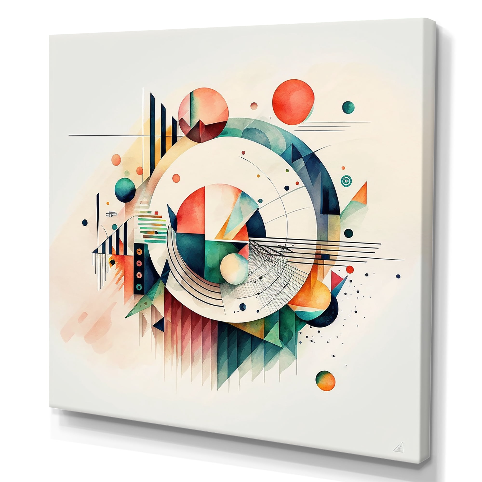 Designart Multi-Color Geometric Art Canvas Wall Art