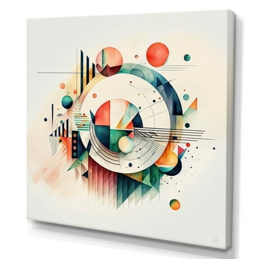 Designart Multi-Color Geometric Art Canvas Wall Art