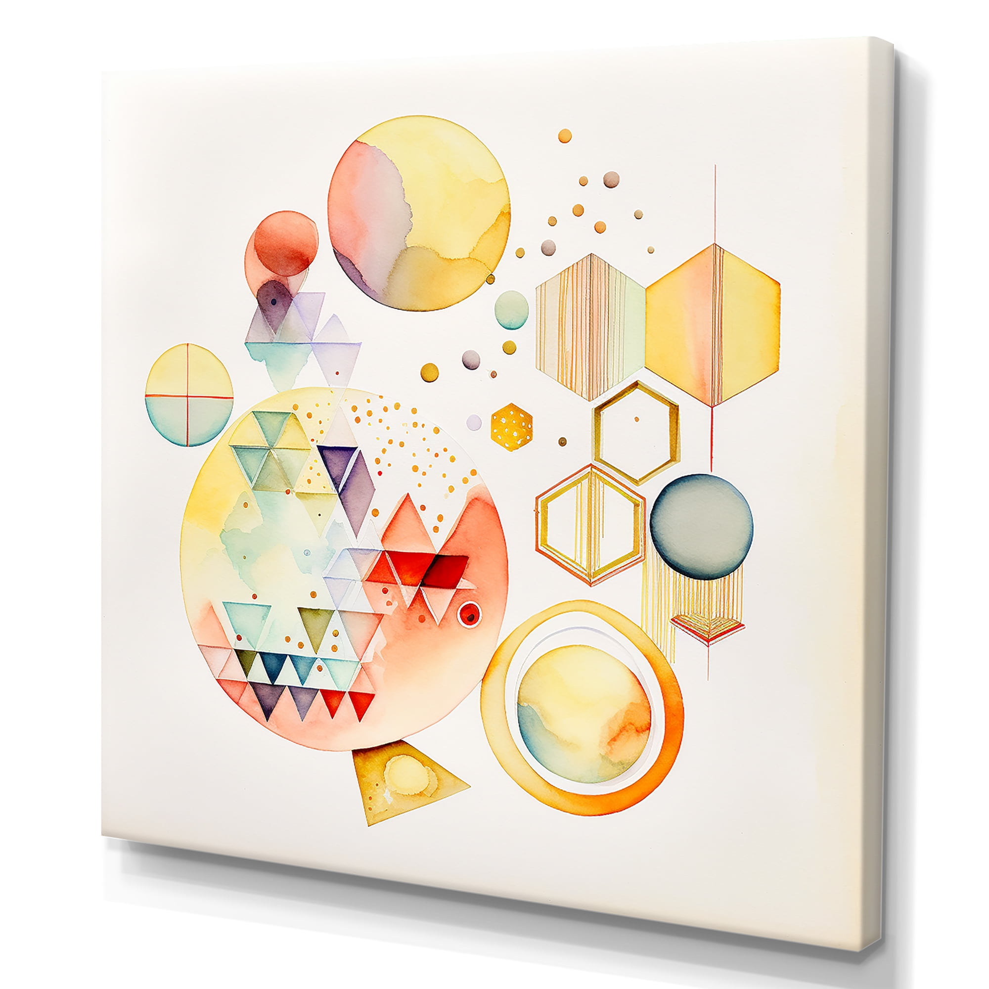 Designart Multi-Color Multi Shape Abstract I Canvas Wall Art