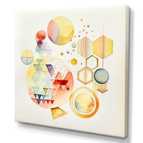 Designart Multi-Color Multi Shape Abstract I Canvas Wall Art