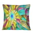 thumbnail image 1 of Designart Multi Color Stained Glass Spirals - Floral Throw Pillow - 16x16, 1 of 1