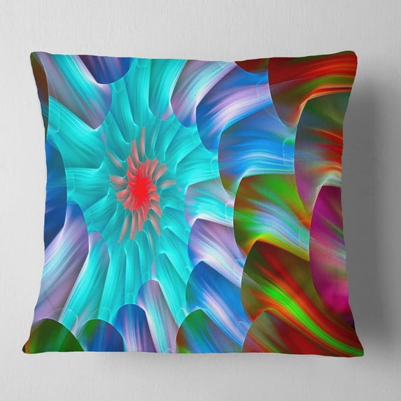 Designart Multi Layered Fractal Spirals - Abstract Throw Pillow - 18x18