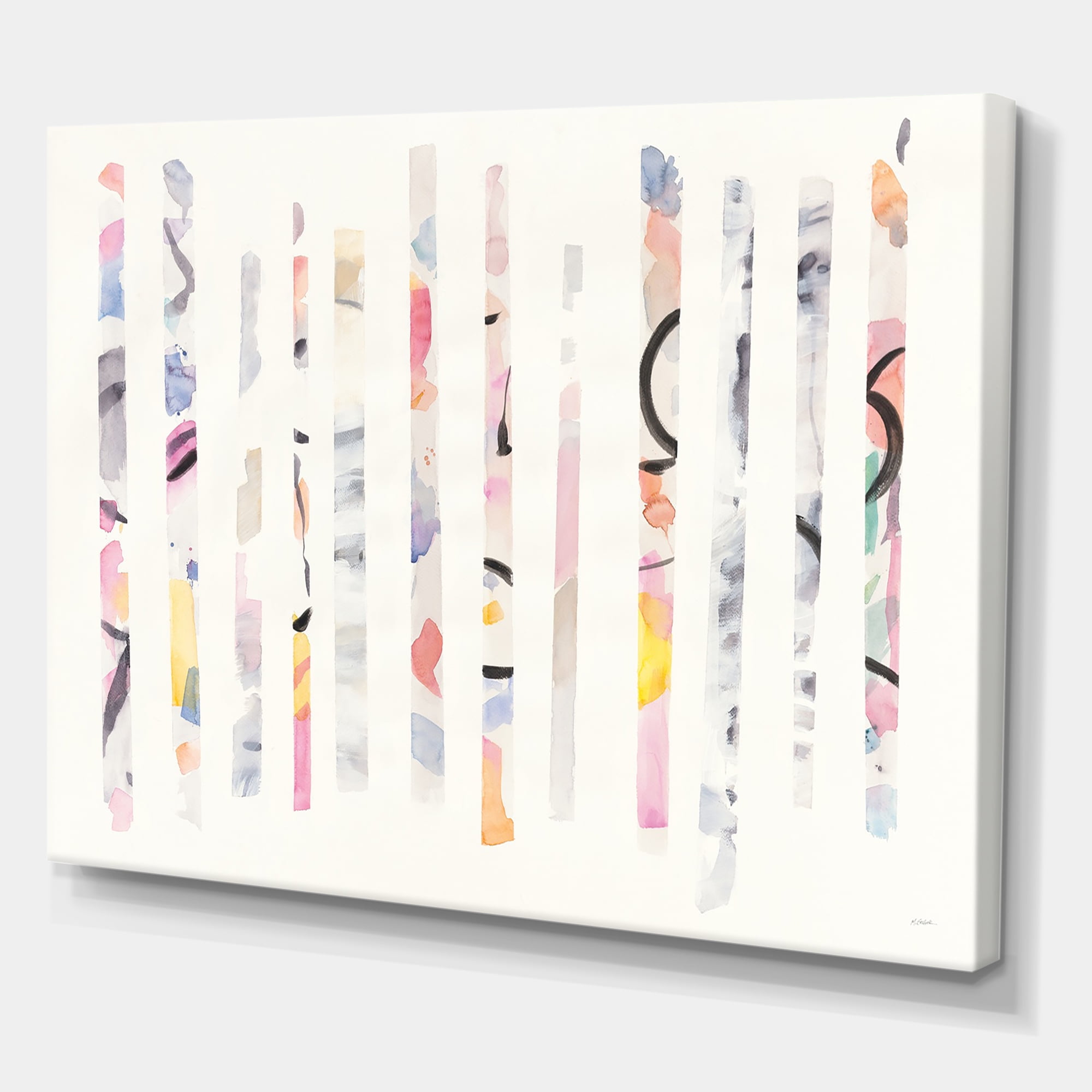Designart 'MultiColor Geometric Bars' Modern Transitional gallery-wrapped Canvas