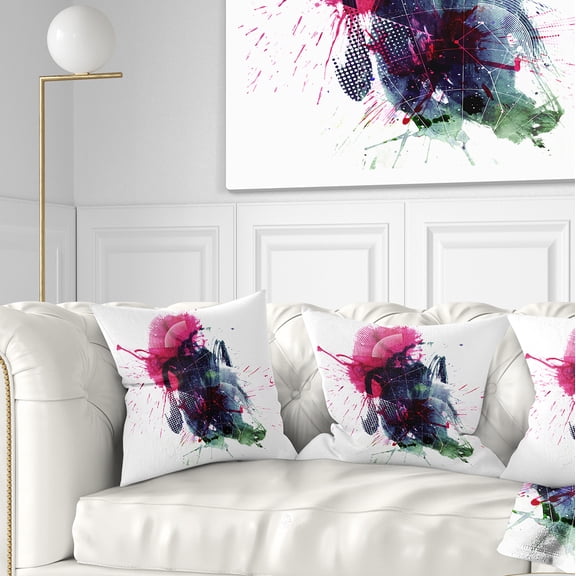 Designart Multicolor Abstract Stain - Abstract Throw Pillow - 18x18
