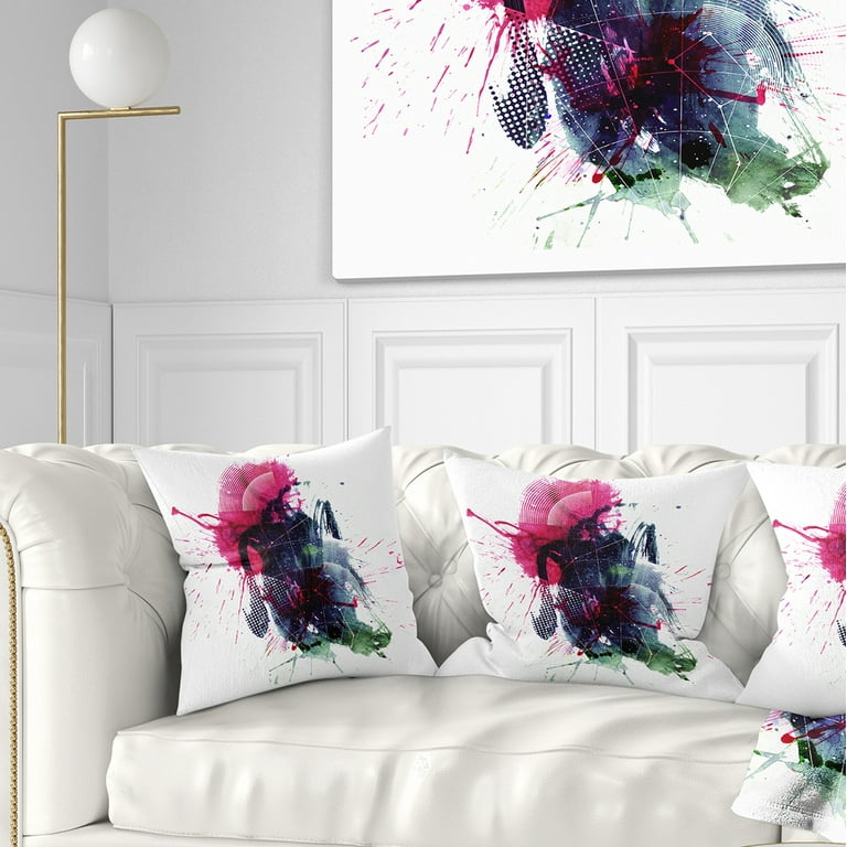 Designart Multicolor Abstract Stain Abstract Throw Pillow
