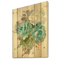 Designart 'Multicolor French Bouquet II' Farmhouse Print on Natural Pine Wood