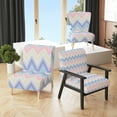 thumbnail image 1 of Designart "Multicolor Horizontal Chevron" Upholstered Patterned Accent Chair and Arm Chair, 1 of 5