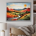 thumbnail image 1 of Designart "Multicolor Minimalism Line Art Landscape IV" Landscapes Framed Wall Art Decor - Traditional Red Meadow Bedroom Framed Canvas Wall Art, 1 of 6