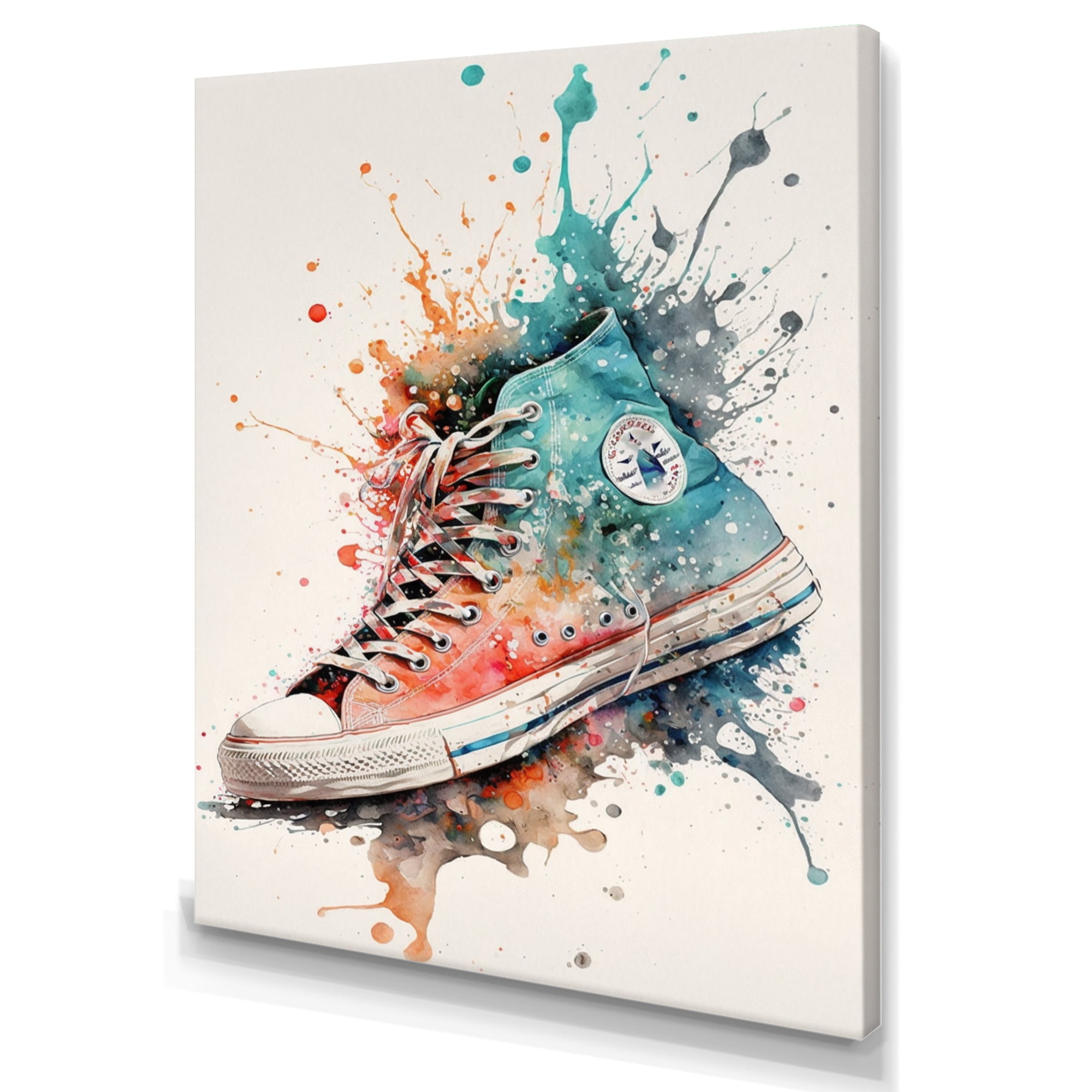 Designart Multicolor Sneaker Shoe II Canvas Wall Art