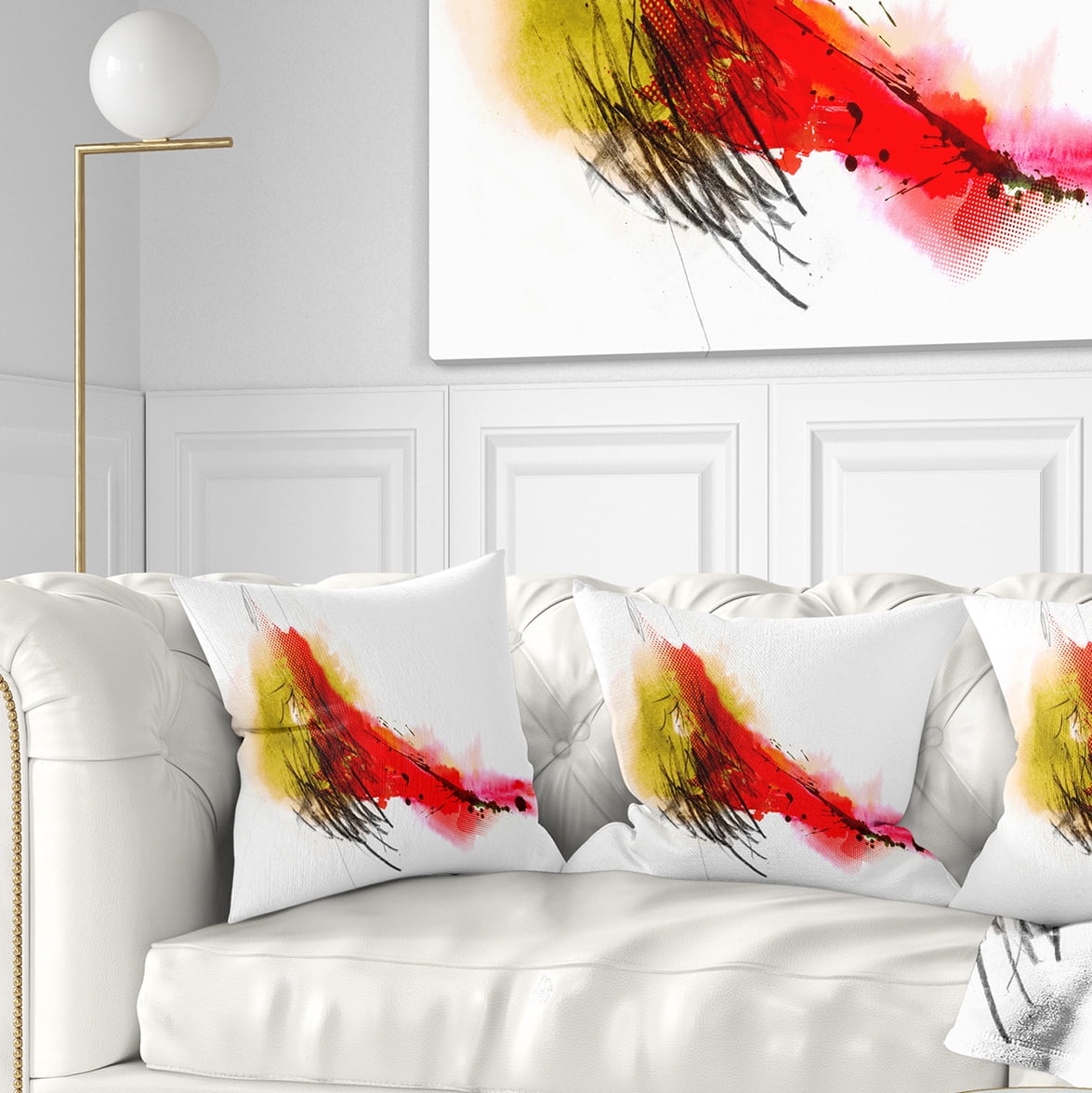 Designart Multicolor Stain - Abstract Throw Pillow - 18x18