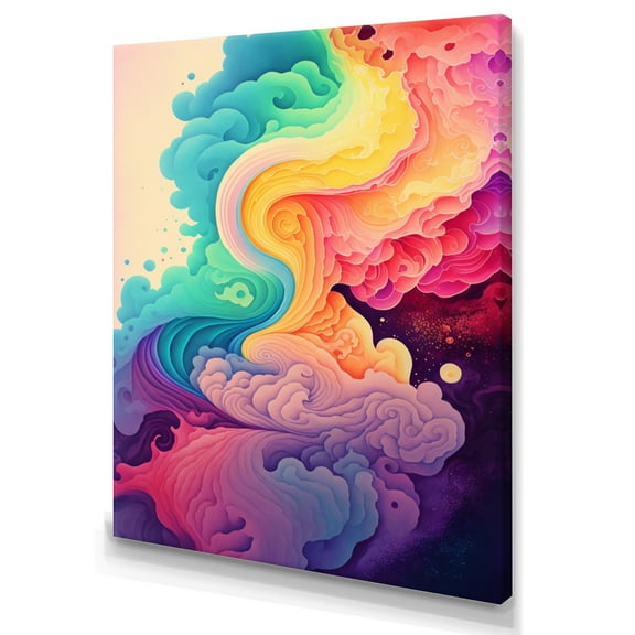 Designart Multicolor Swirly Clouds V Canvas Wall Art