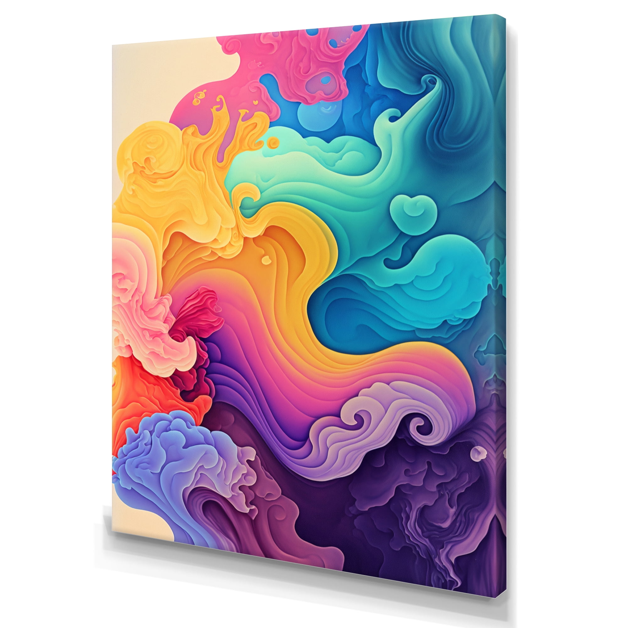 Designart Multicolor Swirly Clouds VII Canvas Wall Art