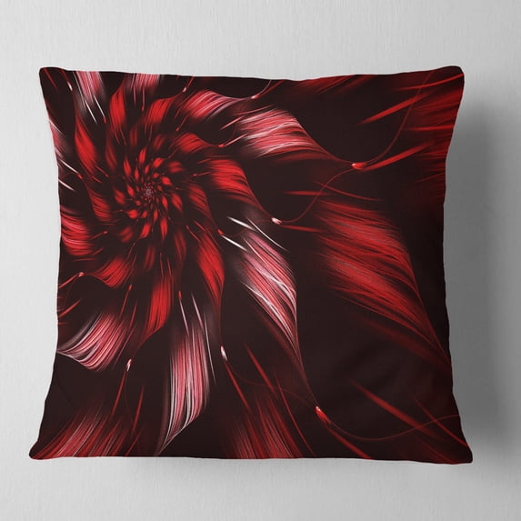 Designart Multicolor Symmetrical Fractal Flower - Floral Throw Pillow - 16x16