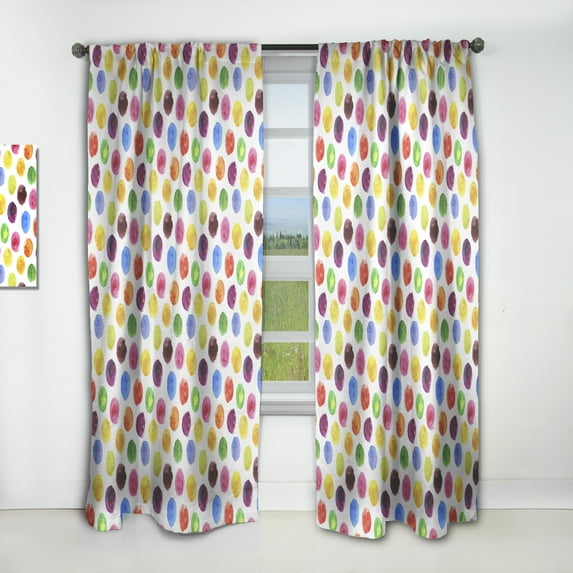Designart 'Multicolor Watercolor Spots With Pattern' Modern & Contemporary Curtain Panel