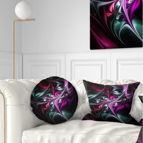 Designart Multicolored Abstract Floral Shapes - Floral Throw Pillow - 12x20