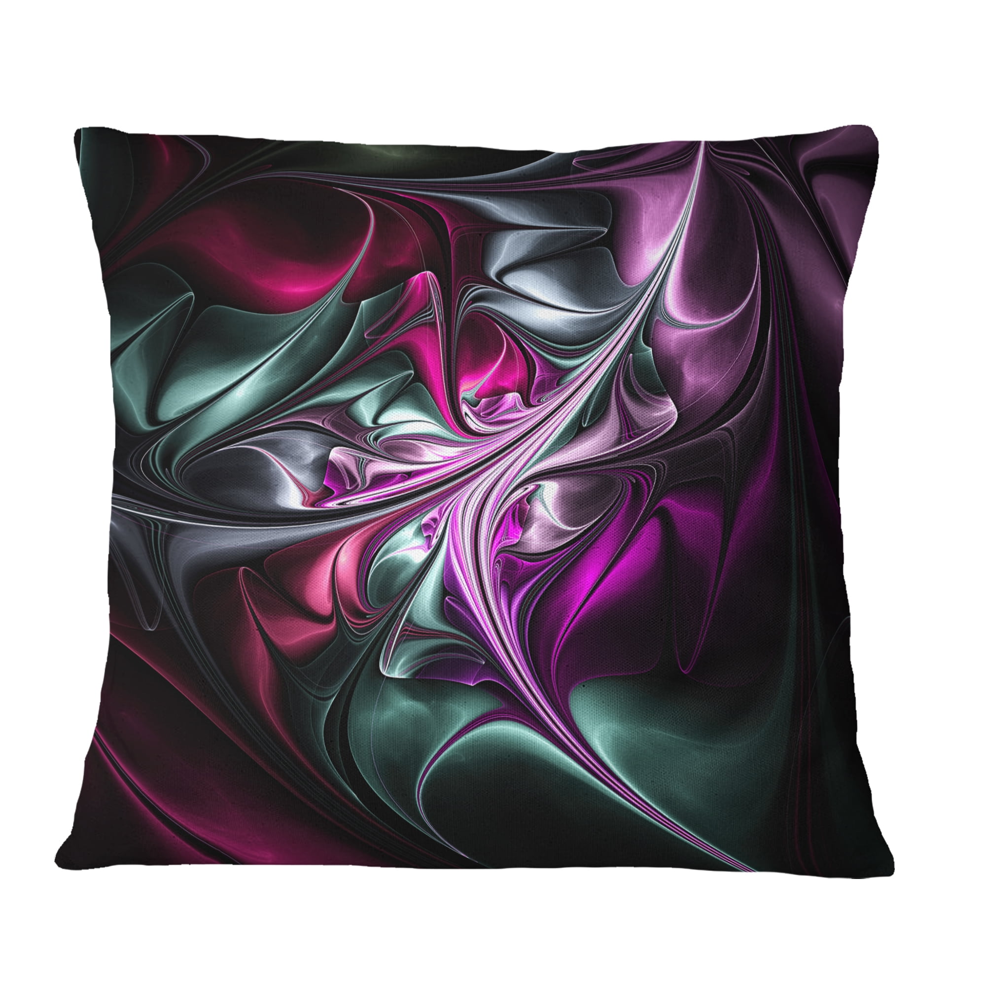Designart Multicolored Abstract Floral Shapes - Floral Throw Pillow - 18x18