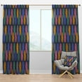 thumbnail image 1 of Designart 'Multicolored Feathers Pattern' Southwestern Blackout Curtain Panel, 1 of 4