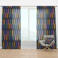 thumbnail image 1 of Designart 'Multicolored Feathers Pattern' Southwestern Curtain Panel, 1 of 4