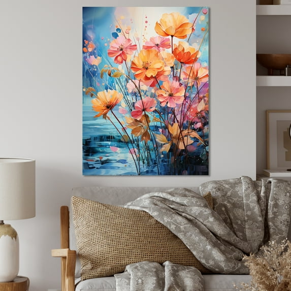 Designart "Multicolored Ferns composition VIII" Floral & Botanical Metal Art Print