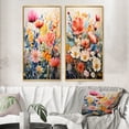 thumbnail image 1 of Designart "Multicolored Flowers composition III" Plants Framed Wall Art Set Of 2 - Red Floral Frame Gallery Set For Office Decor, 1 of 7