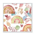 thumbnail image 1 of Designart 'Multicolored Rainbows Hearts and Clouds' Children's Art Framed Canvas Wall Art Print, 1 of 5