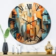 thumbnail image 1 of Designart "Multidimensional Cubist Art V" Landscapes Oversized Wall Clock, 1 of 5