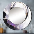 thumbnail image 1 of Designart "Multifaceted Whirls Purple Black Vision" Cubism Rund Mirror For Wall Decor - Large Purple Round Print Mirror - Round Modern Mirror - Wall Mounted Round Large Mirror - 29" x 29", 1 of 6