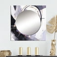 thumbnail image 1 of Designart "Multifaceted Whirls Purple Black Vision" Cubism Square Mirror For Wall Decor - Large Purple Square Mirror Printed Wall Decor - Transitional Square Living Room Mirror, 1 of 5