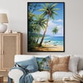 thumbnail image 1 of Designart "Multiple Palm Trees II" Floral Floater Framed Wall Decor, 1 of 7