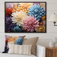 thumbnail image 1 of Designart "Mums Autumn Hues Collage" Floral Floater Framed Wall Art Living Room, 1 of 7