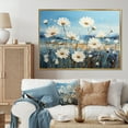thumbnail image 1 of Designart "Mums landscape Pointillism Dot II" Floral Floater Framed Canvas Wall Art, 1 of 7