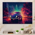 thumbnail image 1 of Designart "Muscle Car Melodies in Purple and Red" Cars American Muscle Metal Art Living Room, 1 of 5