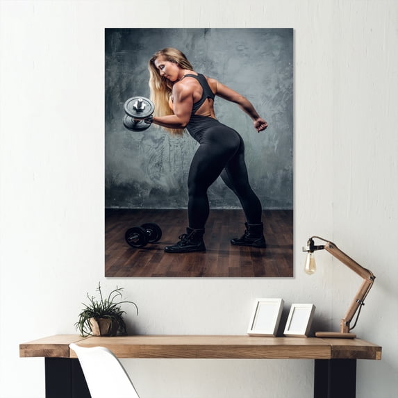 Designart "Muscle Machine Sculpted Power" Weightlifting Metal Art Print