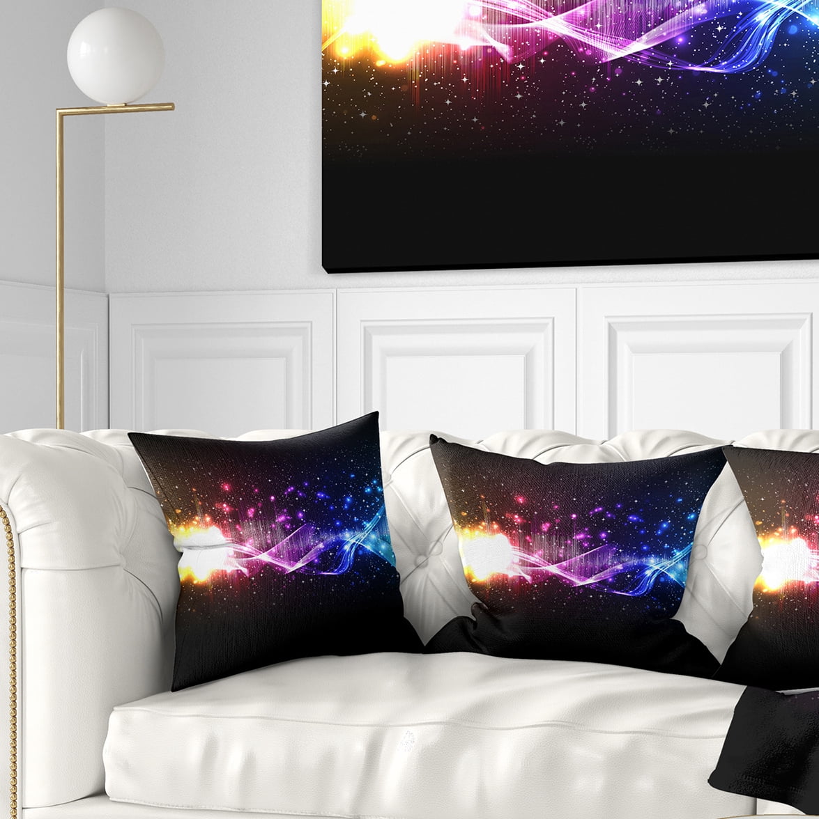 Designart Music Equalizer Wave - Abstract Throw Pillow - 18x18