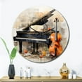 thumbnail image 1 of Designart "Music Melancholy harmonies Subdued" Music Oversized Wall Clock, 1 of 5