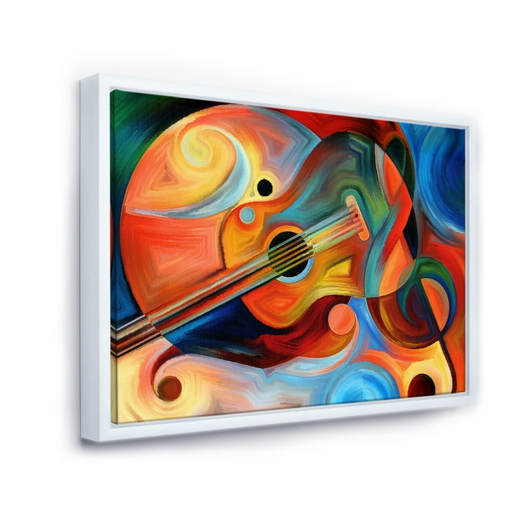 Designart ' Music and Rhythm ' Abstract Framed Canvas Art