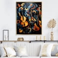 thumbnail image 1 of Designart "Music of Harlem in Pastel Blue" People Framed Wall Art - Global Blue Harlem Renaissance Hallway Framed Wall Art Decor, 1 of 6