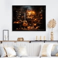 thumbnail image 1 of Designart "Musical Tools The Orange and Black Fire Trumpet" Music Floater Framed Canvas Print, 1 of 7