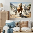 thumbnail image 1 of Designart "Mustangs Cowboys Cowboy Wild painting" Cowboys Canvas Art Print, 1 of 5