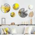 thumbnail image 1 of Designart "Mustard Yellow And Vivid Gray I" Abstract Painting Metal Wall Art Set of 5 Piece, 1 of 5