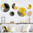 thumbnail image 1 of Designart "Mustard Yellow And Vivid Gray II" Abstract Painting Metal Wall Art Set of 5 Piece, 1 of 5