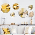 thumbnail image 1 of Designart "Mustard Yellow Retro I" Abstract Liquid Ink Metal Wall Art Set of 5 Piece, 1 of 5