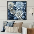 thumbnail image 1 of Designart "Muted Blue And Graceful Mums I" Mums Floater Framed Wall Art Prints, 1 of 5